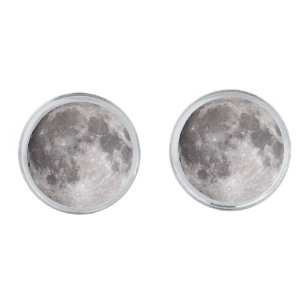 Full Moon Astronomy Image. Moon's Surface Cufflinks