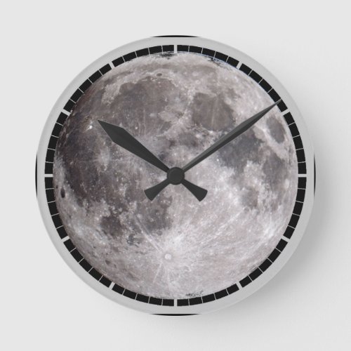Full Moon Astronomy Image Round Clock