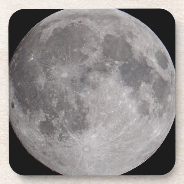 Full Moon Astronomy Theme Beverage Coaster (Front)
