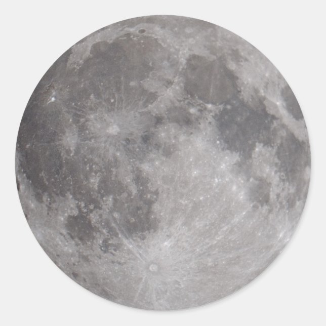 Full Moon Astronomy Theme Classic Round Sticker (Front)