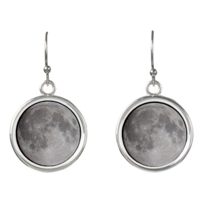 Full Moon Astronomy Theme Earrings