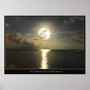 FULL MOON AT SMATHERS BEACH POSTER