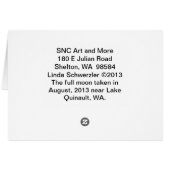 Full Moon August 2013 - Frameable Art Card (Back Horizontal)