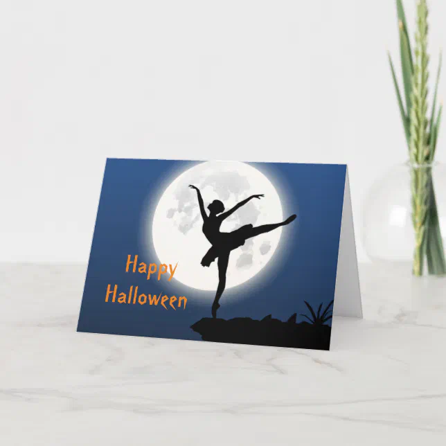 Full Moon Ballet Halloween Card | Zazzle