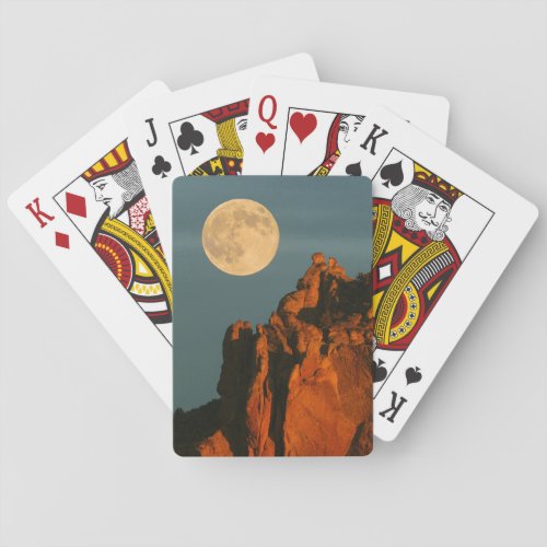 Full Moon  Basalt Cliffs Smith Rock State Park Playing Cards