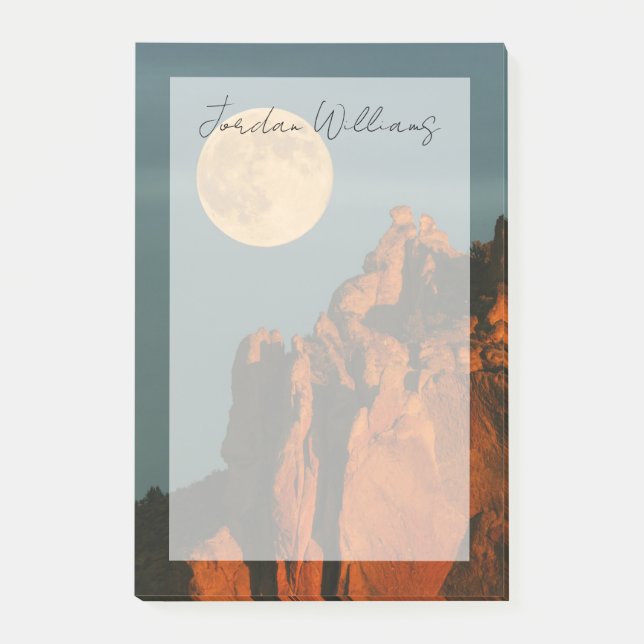 Full Moon | Basalt Cliffs Smith Rock State Park Post-it Notes (Front)