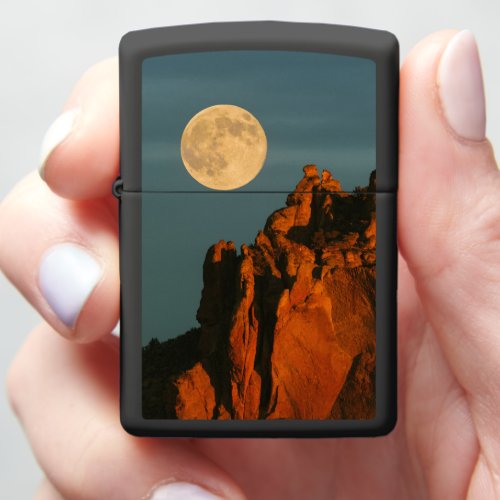 Full Moon  Basalt Cliffs Smith Rock State Park Zippo Lighter