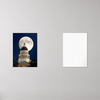 Full Moon Behind Capital Building Postcard Wall Art Sets