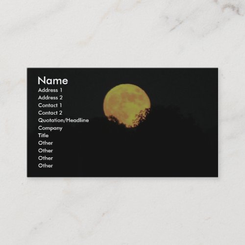 Full Moon Behind The Trees Business Card Template