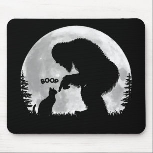Full Moon Bigfoot Cat Boop  Mouse Pad