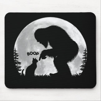 Full Moon Bigfoot Cat Boop  Mouse Pad
