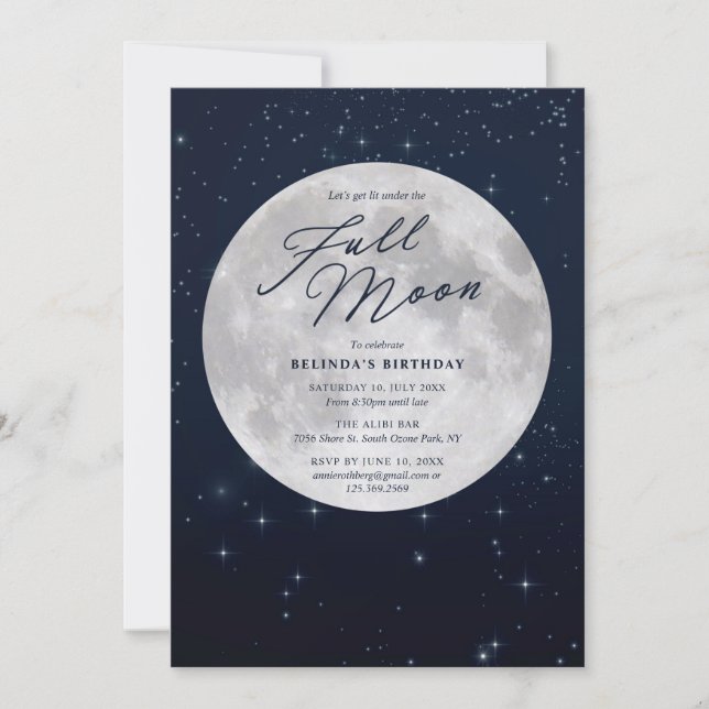 Full Moon Birthday Invitation (Front)