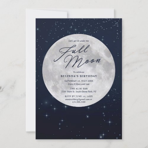 Full Moon Birthday Invitation