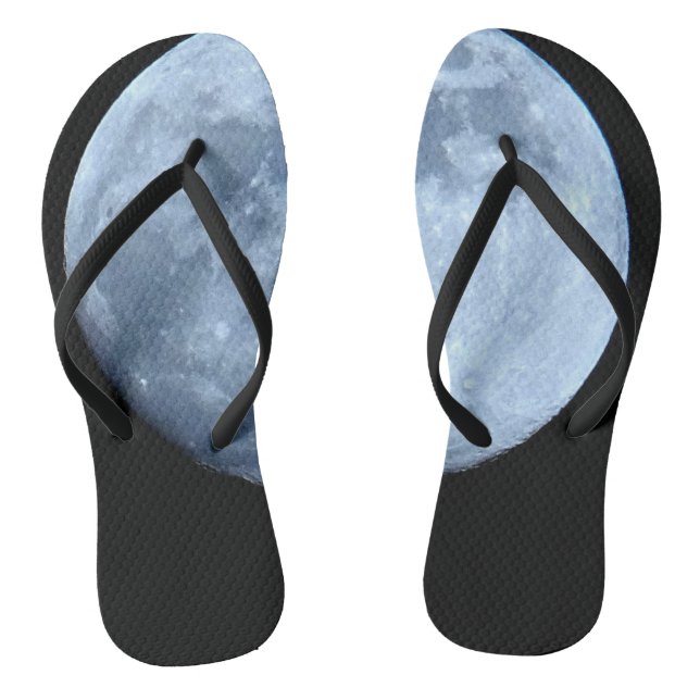 Full Moon blue and black Flip Flops (Footbed)