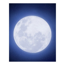 Full Moon Blue Aura Poster