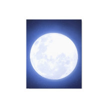 Full Moon Blue Aura Stretched Canvas Print