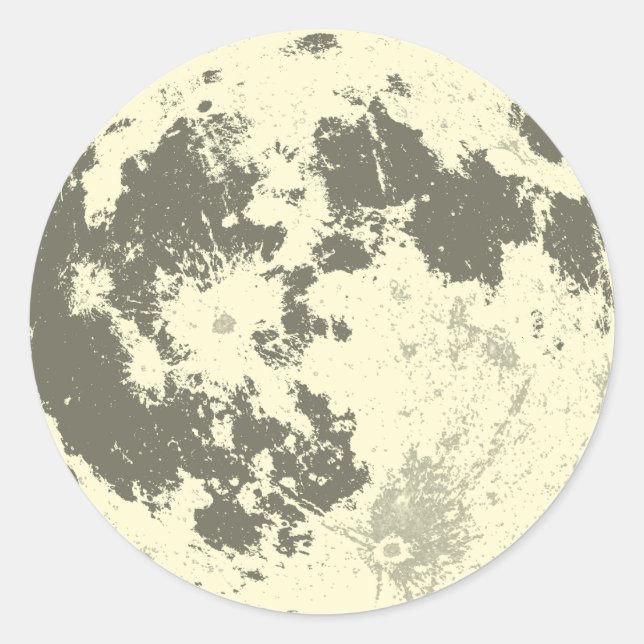 Full Moon Bright Supermoon Classic Round Sticker (Front)