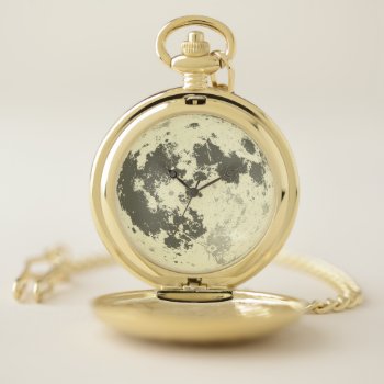 Full Moon Bright Supermoon Pocket Watch by myinvitation at Zazzle