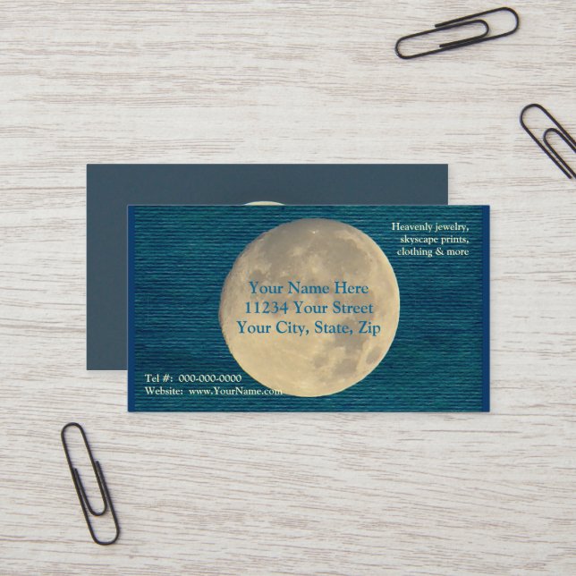 Full Moon Business Card (Front/Back In Situ)
