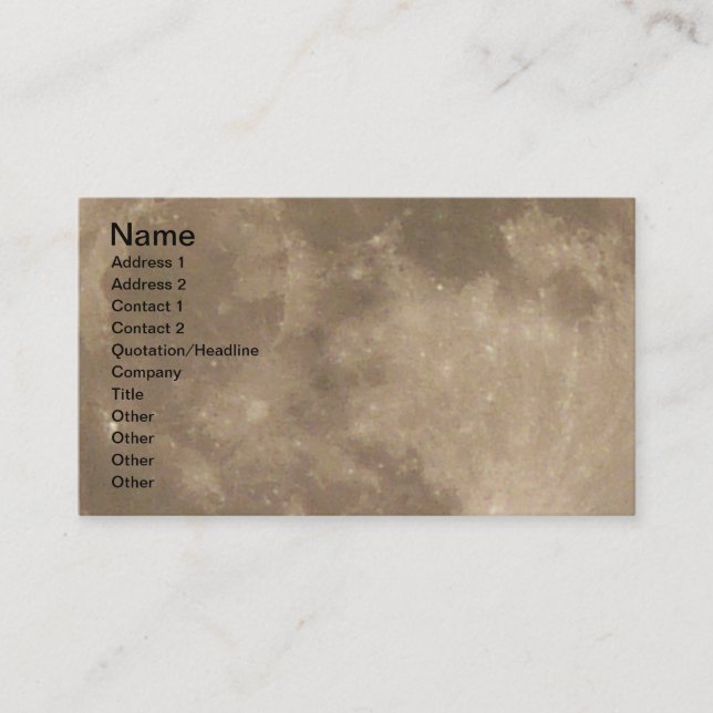 Full Moon Business Card Personalize Your Cards (Front)