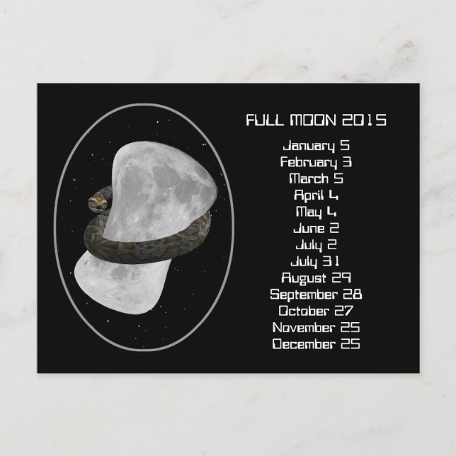 Full Moon Calendar 2015 Postcard (Front)