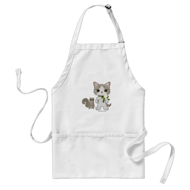Full Moon Cat Adult Apron (Front)
