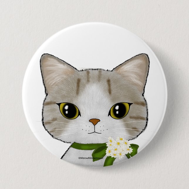 Full Moon Cat Button (Front)