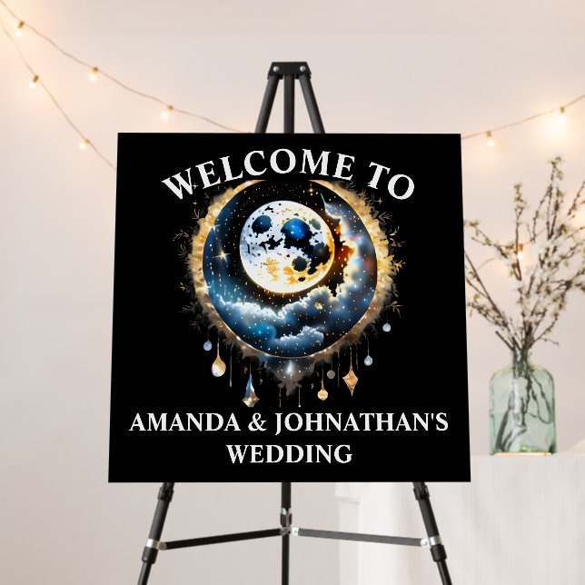 Full moon celestial astrology luna starry night  foam board (In Situ (Stand))