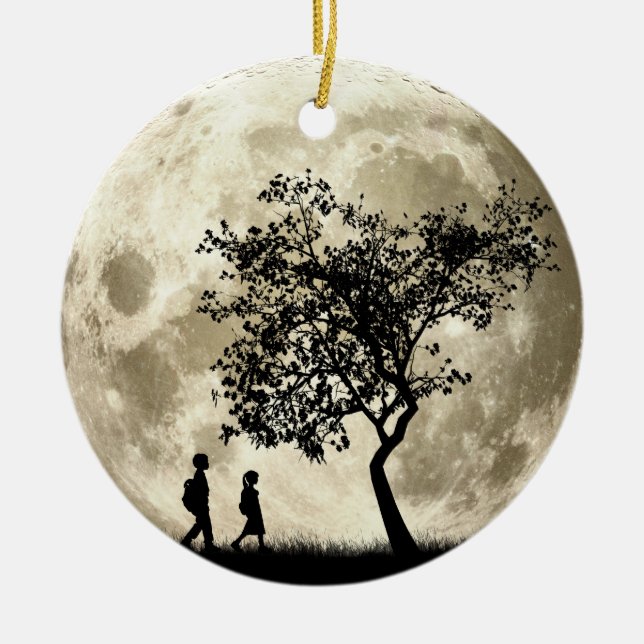 Full Moon Ceramic Ornament (Front)