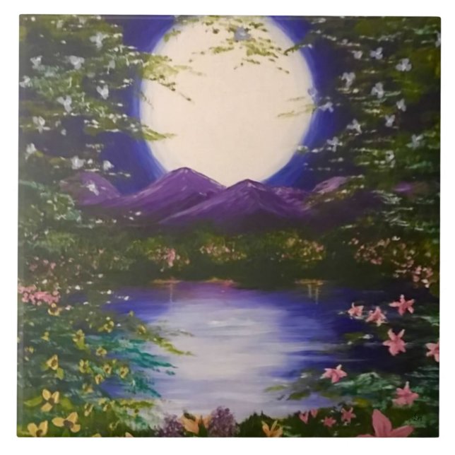 Full Moon Ceramic Tile (Front)