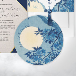 Full Moon Cherry Blossoms Details Enclosure Invitation