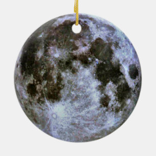 Full Moon Christmas Ceramic Ornament
