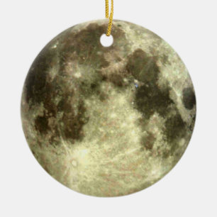 Full Moon Christmas Ceramic Ornament