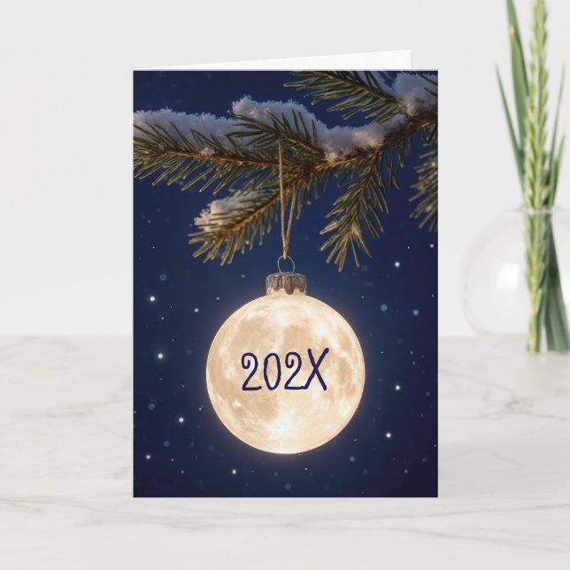 Full Moon Christmas Ornament Card (Front)