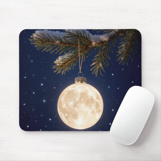 Full Moon Christmas Ornament Mouse Pad (With Mouse)