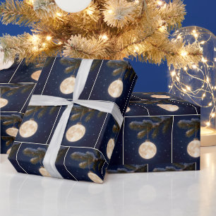 Full Moon Christmas Ornament Wrapping Paper