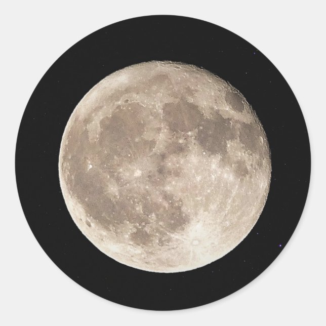 Full Moon Classic Round Sticker (Front)
