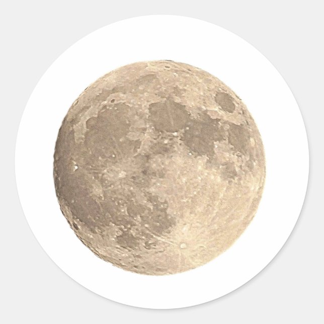 Full Moon Classic Round Sticker (Front)