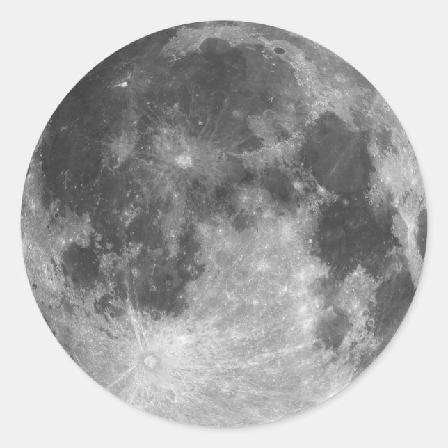 Full moon classic round sticker (Front)