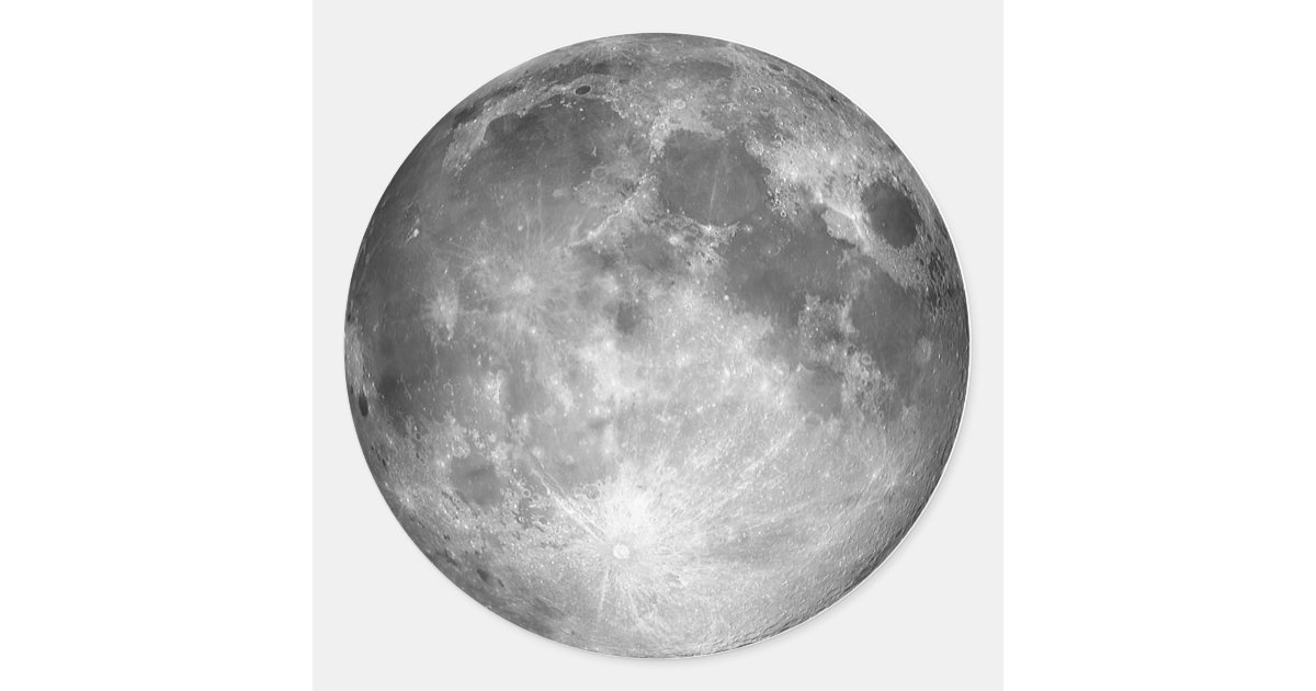 Full Moon Classic Round Sticker | Zazzle