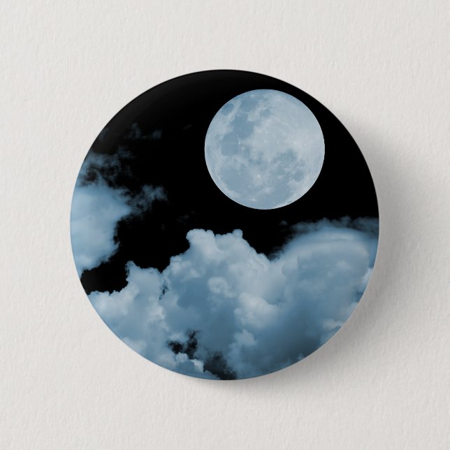 FULL MOON CLOUDS BLUE BUTTON (Front)
