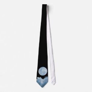 FULL MOON CLOUDS BLUE NECK TIE