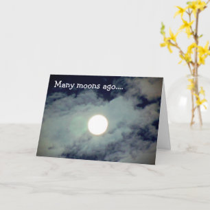 Full Moon Clouds Funny Birthday Card