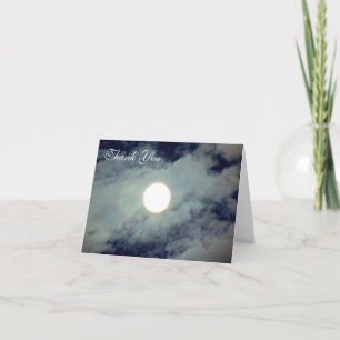 Full Moon Clouds Nature Thank You Card