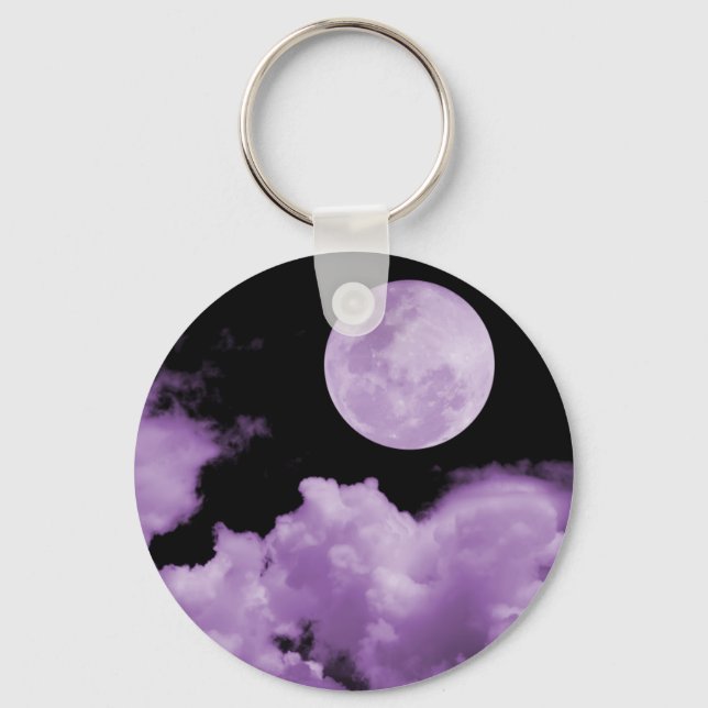 FULL MOON CLOUDS PURPLE KEYCHAIN (Front)