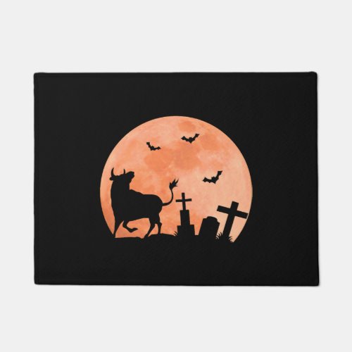 Full Moon Cow Halloween Costume Farm Animals Doormat