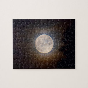 Full Moon Creeping Through the Clouds - 8x10 Jigsaw Puzzle