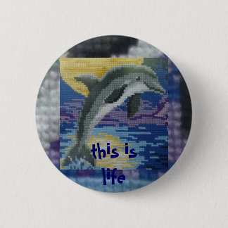 Full moon dolphin button