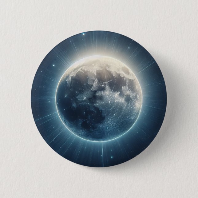 Full Moon Eclipse White Glow Button (Front)