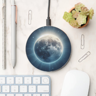 Full Moon Eclipse White Glow Wireless Charger
